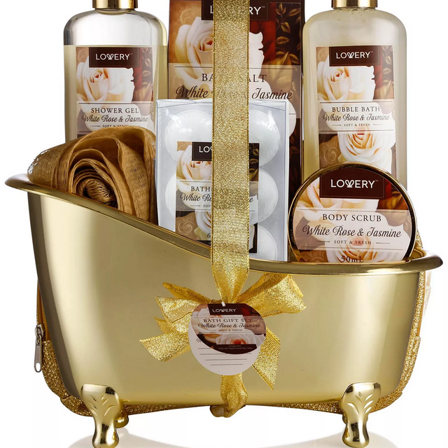 Pre-Wrapped 8 Piece White Rose Jasmine Body Care Gift Set
