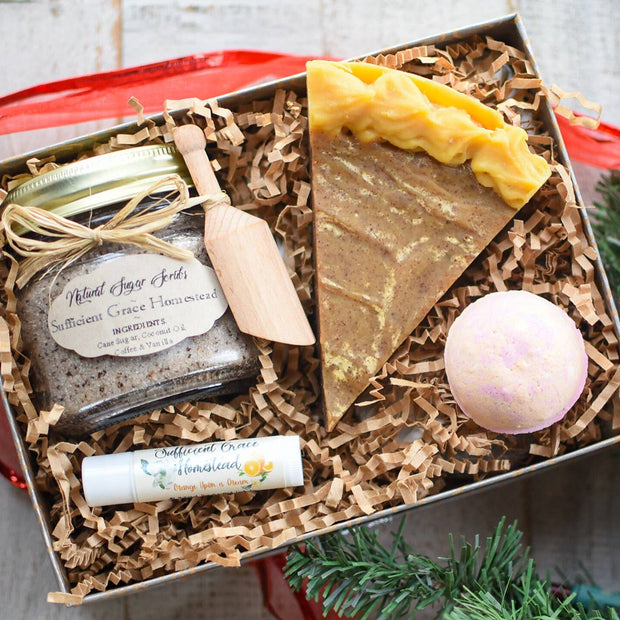 Natural Spa Gift Set, Pumpkin Spice Gift, Coffee Lover Gift