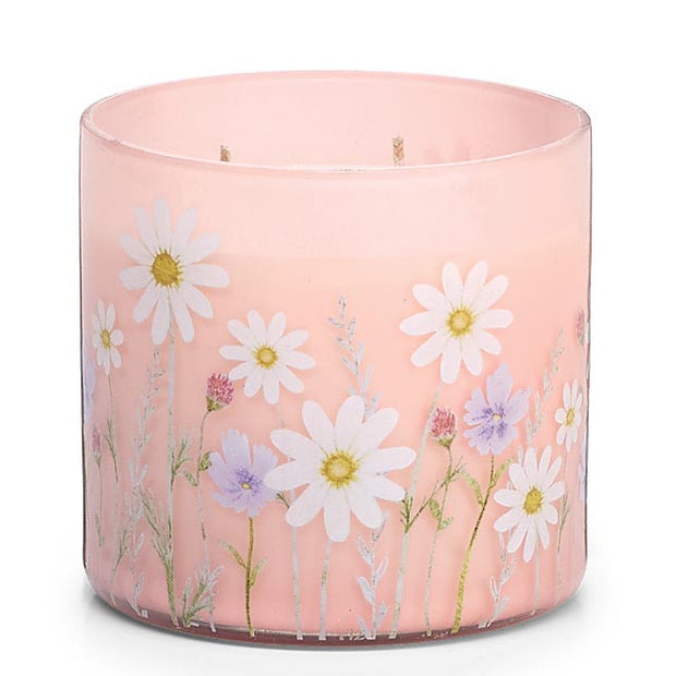 Pre-Wrapped Luxurious Blushing Meadow 3 Wick Lavendar Candle