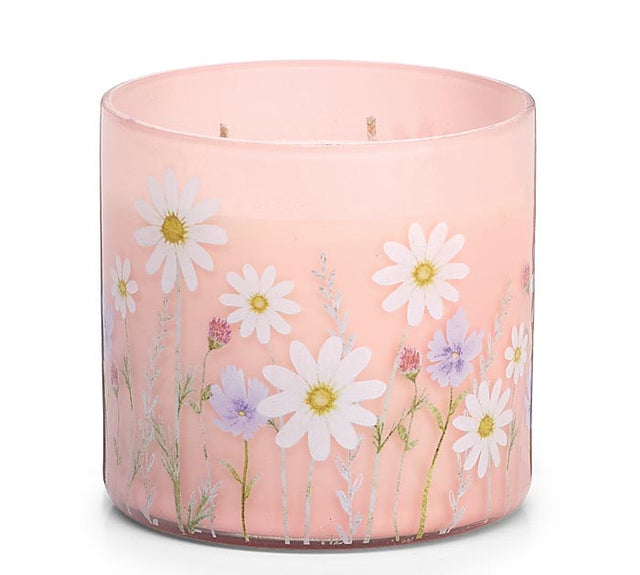 Gift-Wrapped Candle - Luxurious Blushing Meadow 3 Wick Lavendar Candle
